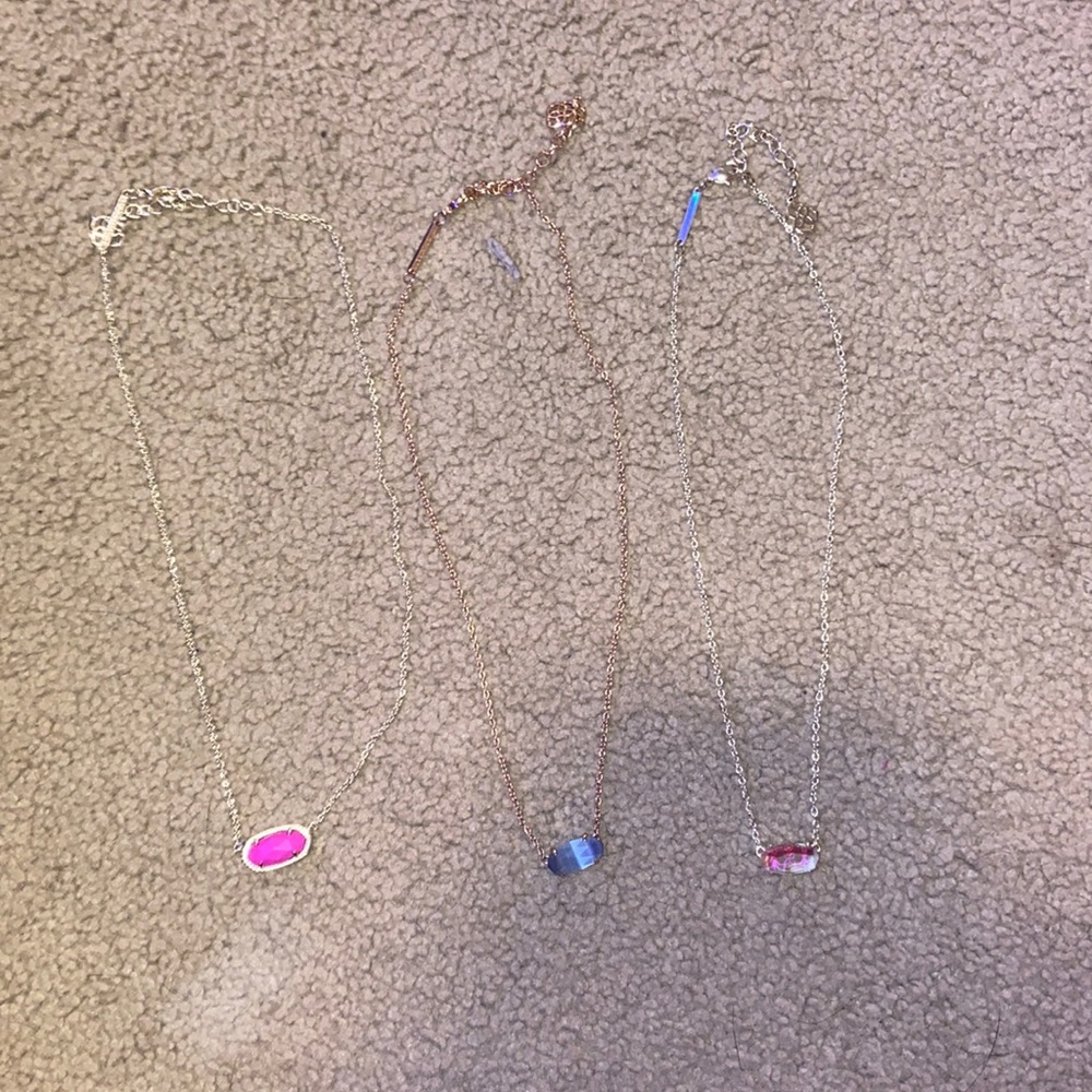 Three pack kendra scott necklaces (2 gold, 1 rose gold)